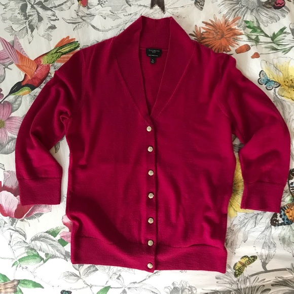 TALBOTS cardigan sweater top, rhinestone buttons TALBOTS cardigan sweater top, rhinestone buttons